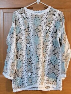 Shenanigans Womens L Hand Knit Sweater Vintage Cottagecore Feminine